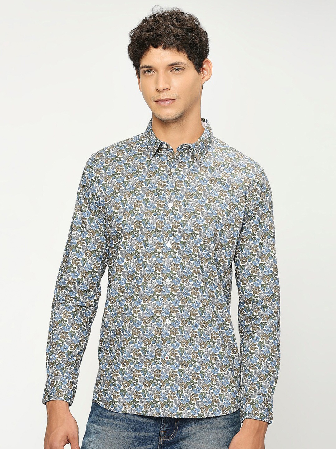 

Pepe Jeans Floral Printed Opaque Pure Cotton Casual Shirt, Brown