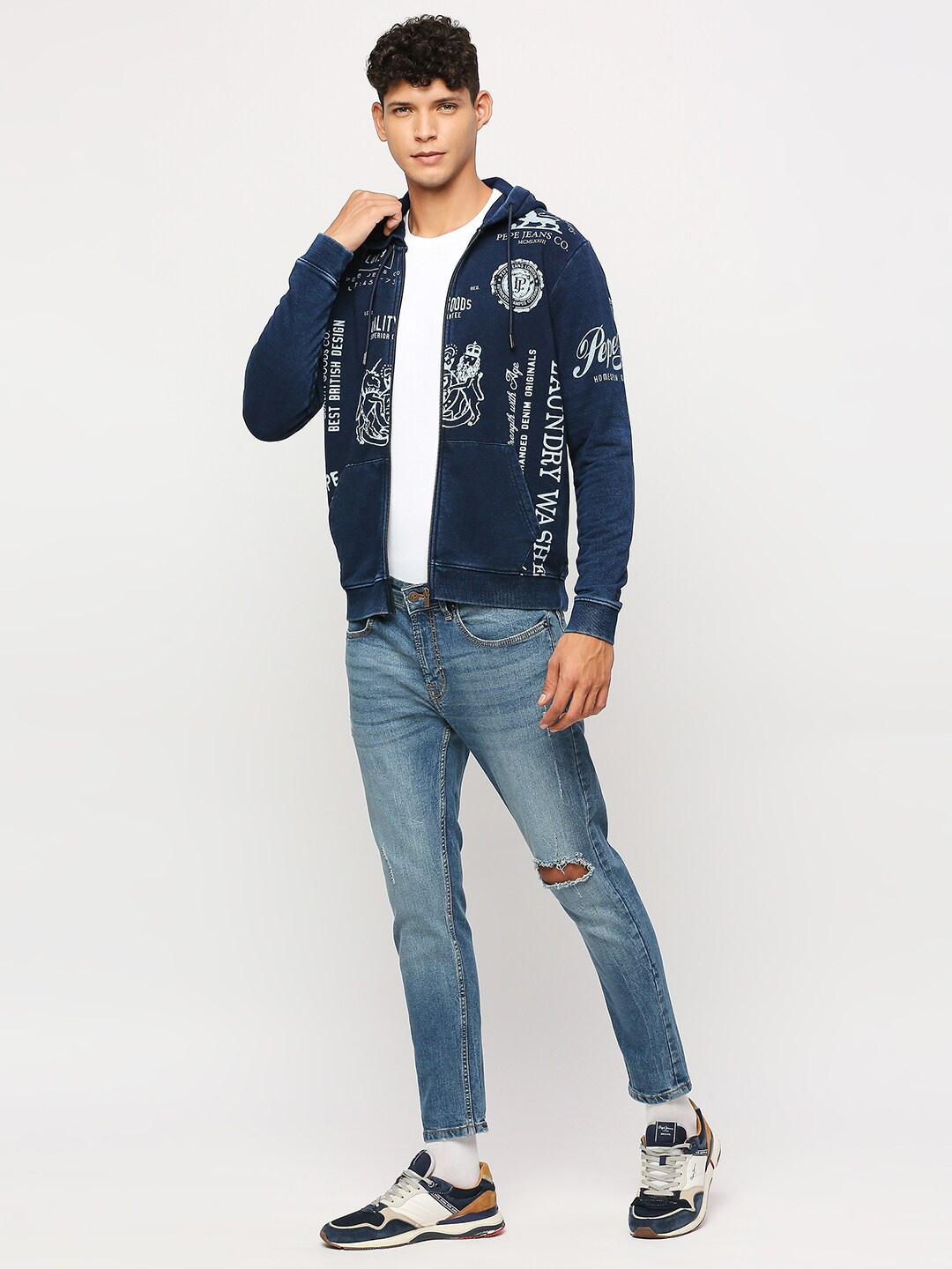 

Pepe Jeans Hooded Printed Sweatshirt, Blue