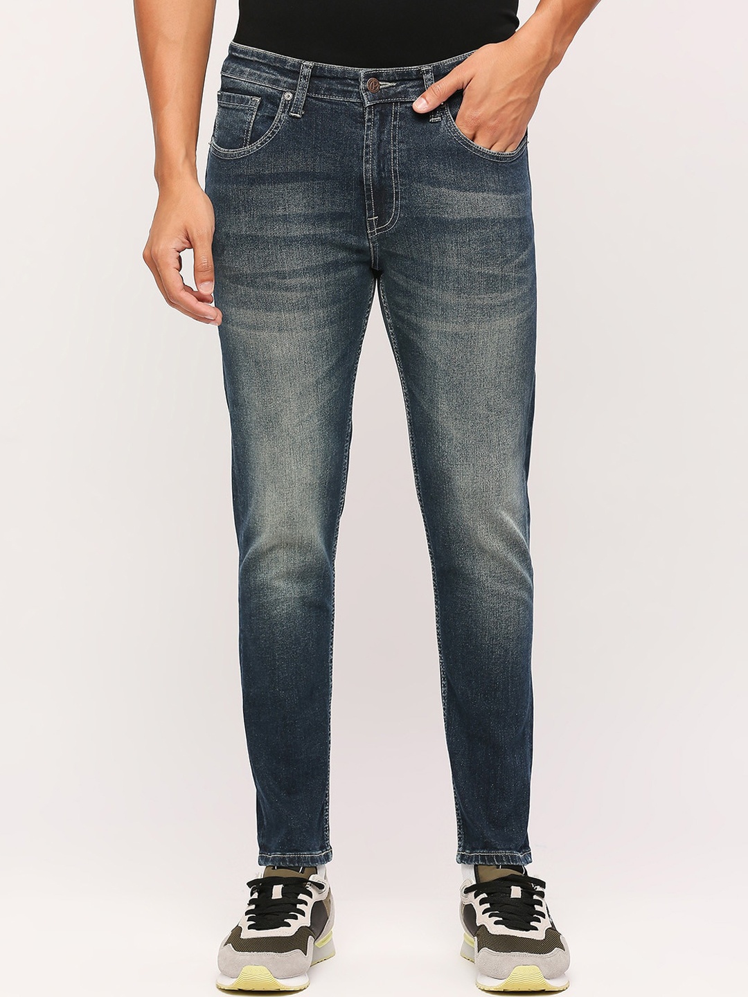 

Pepe Jeans Men Mid-Rise Skinny Fit Clean Look Heavy Fade Stretchable Jeans, Blue