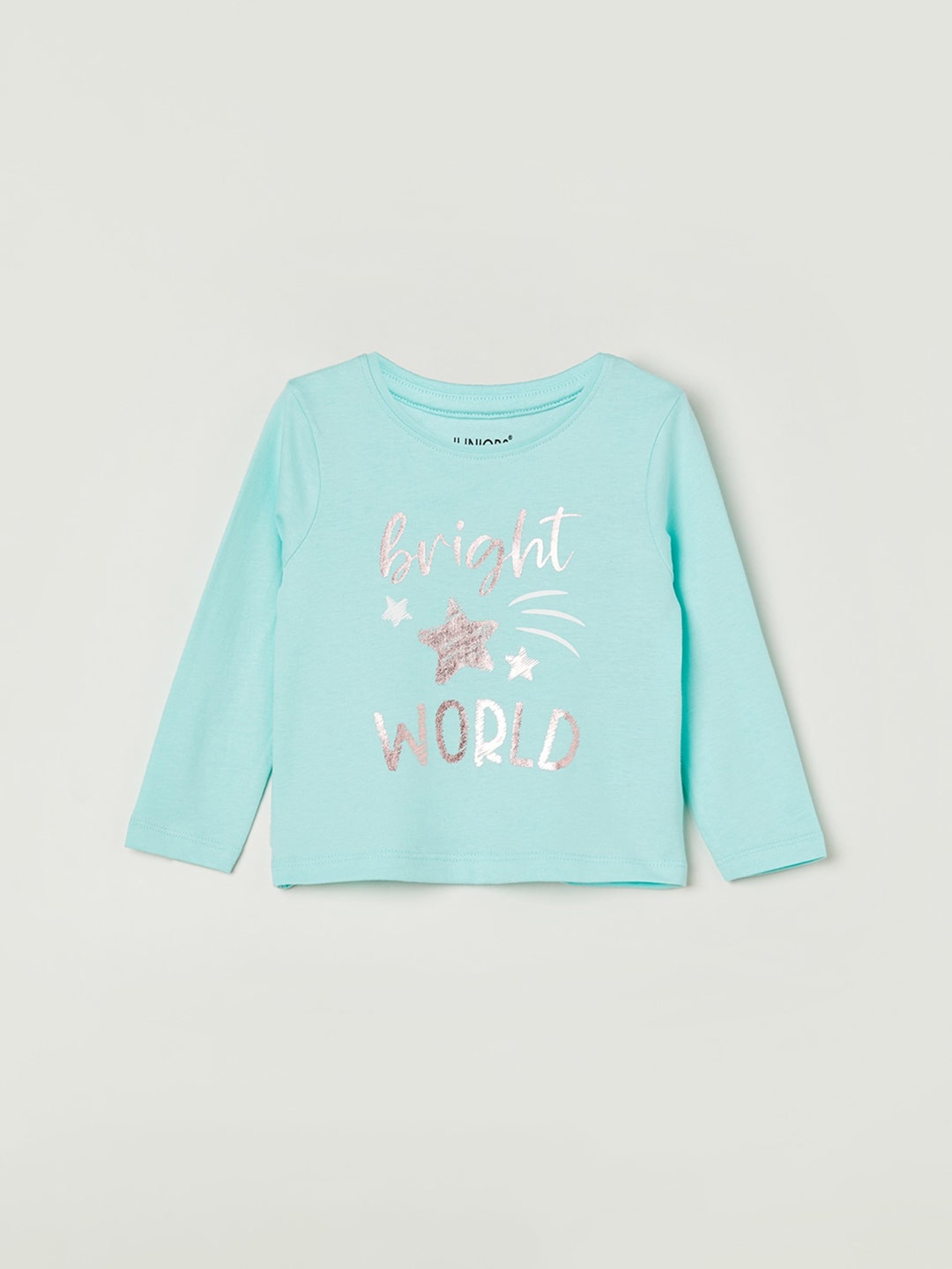 

Juniors by Lifestyle Girls Typography Printed Pure Cotton T-shirt, Green