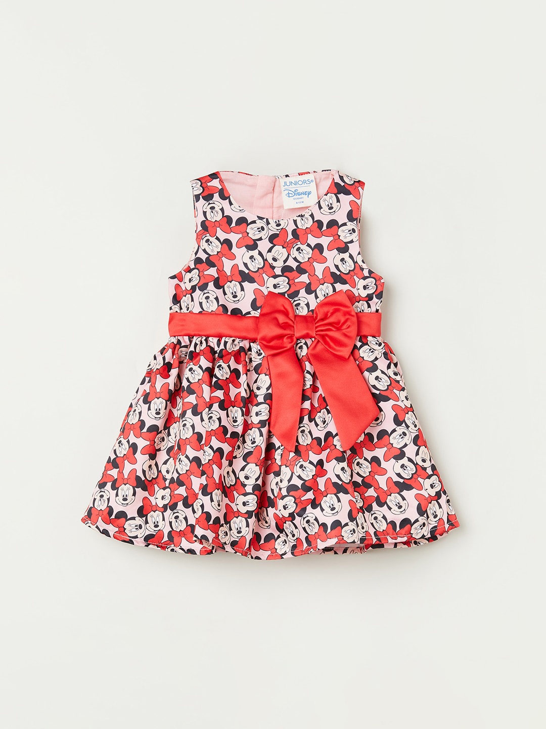 

Juniors by Lifestyle Floral Printed Sleeveless Bow Detail Fit & Flare Dress, Peach