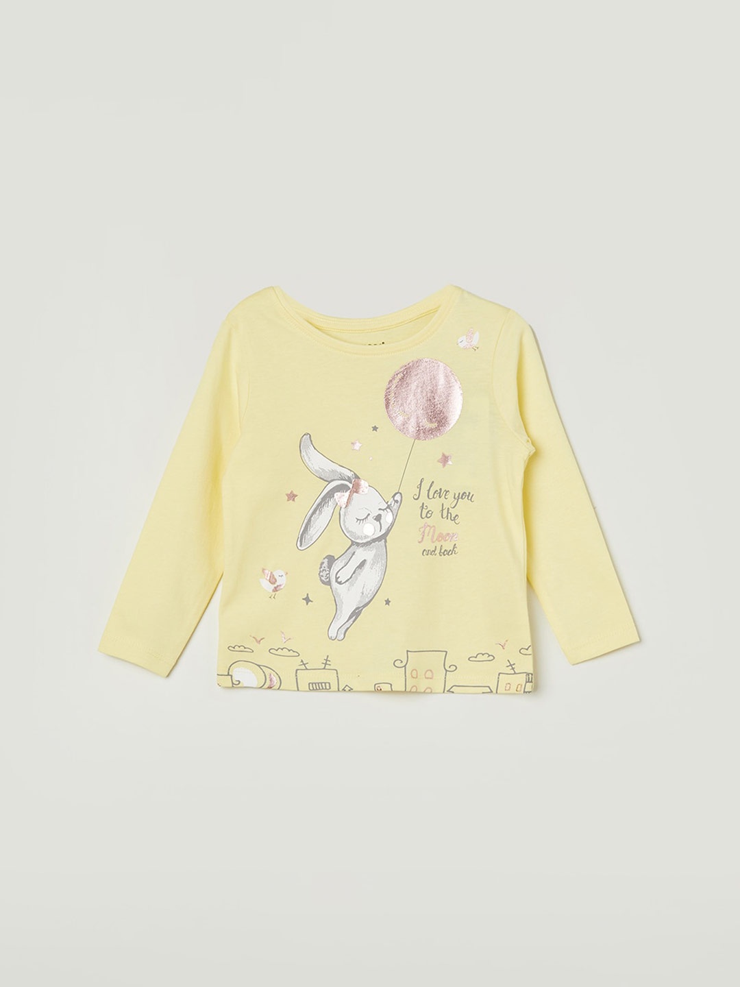 

Juniors by Lifestyle Girls Graphic Printed Cotton T-shirt, Yellow