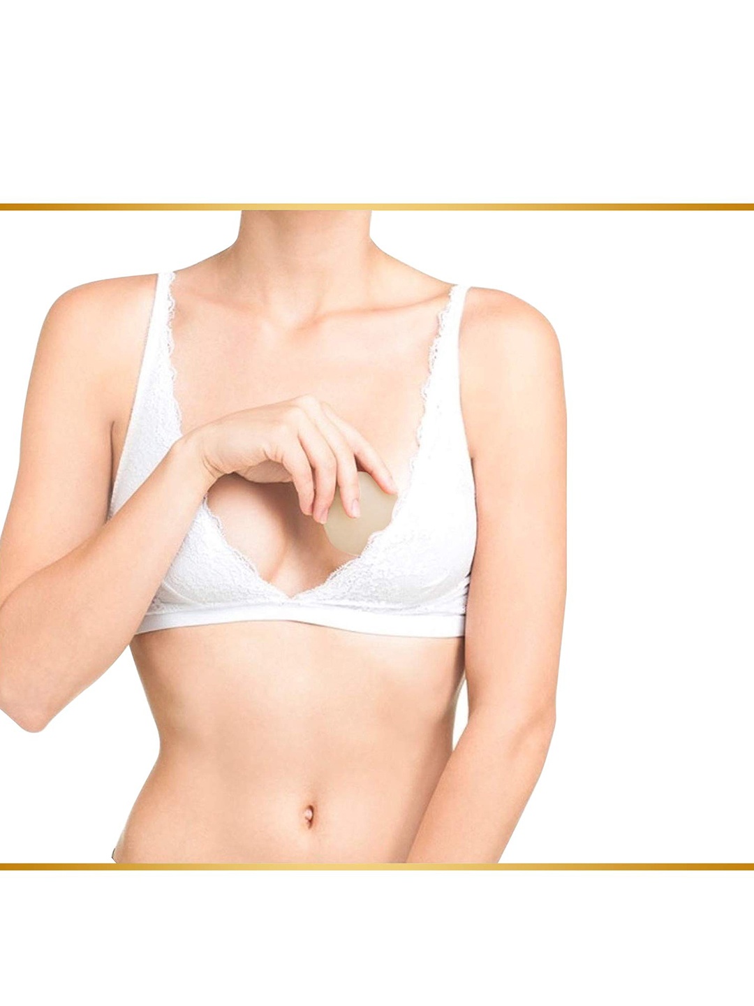 

VAGHBHATT Set of 2 Reusable Adhesive Invisible Silicone Nipple Covers, Beige
