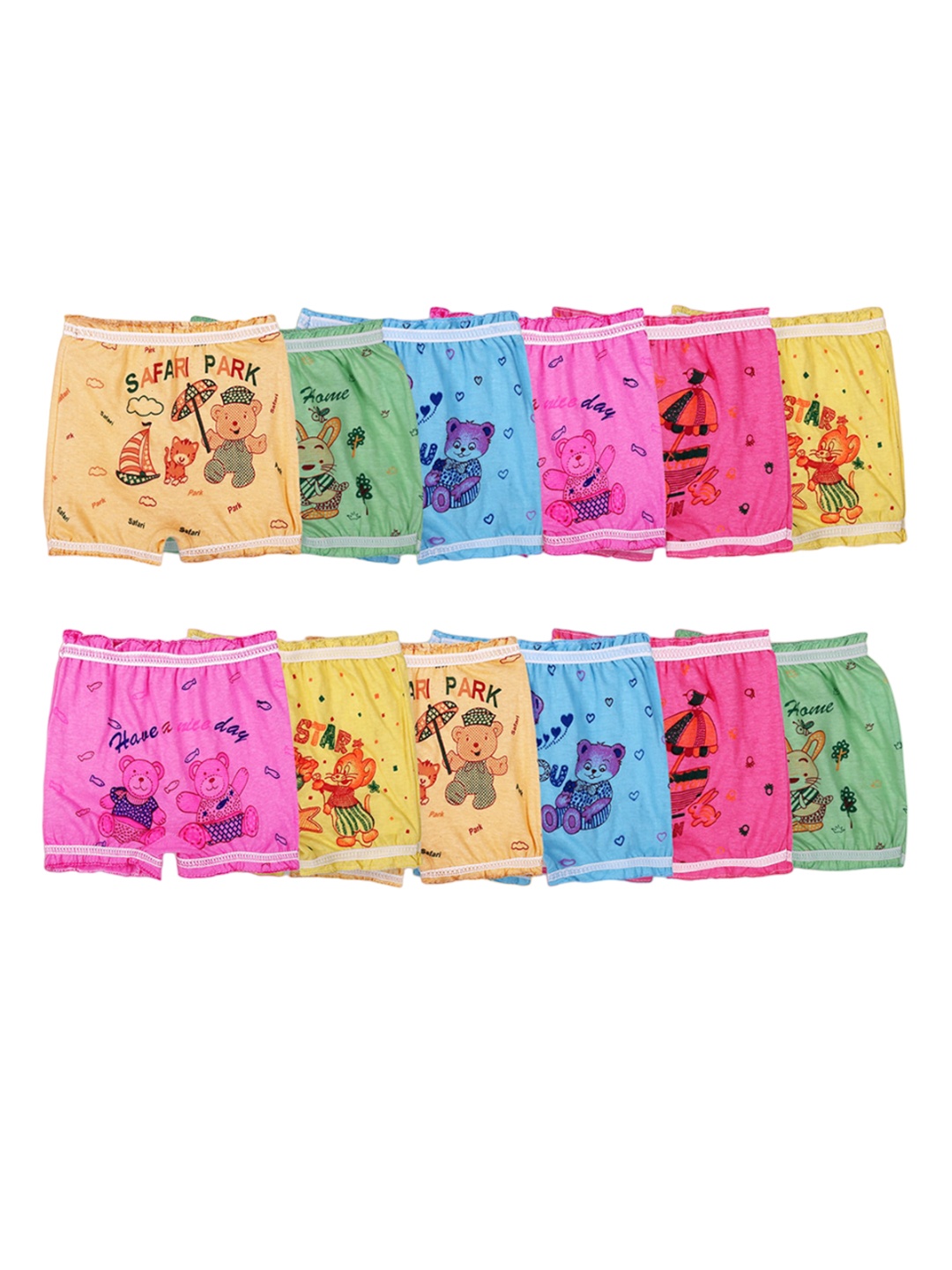 

BAESD Kids Pack Of 12 Conversational Printed Pure Cotton Basic Briefs, Yellow
