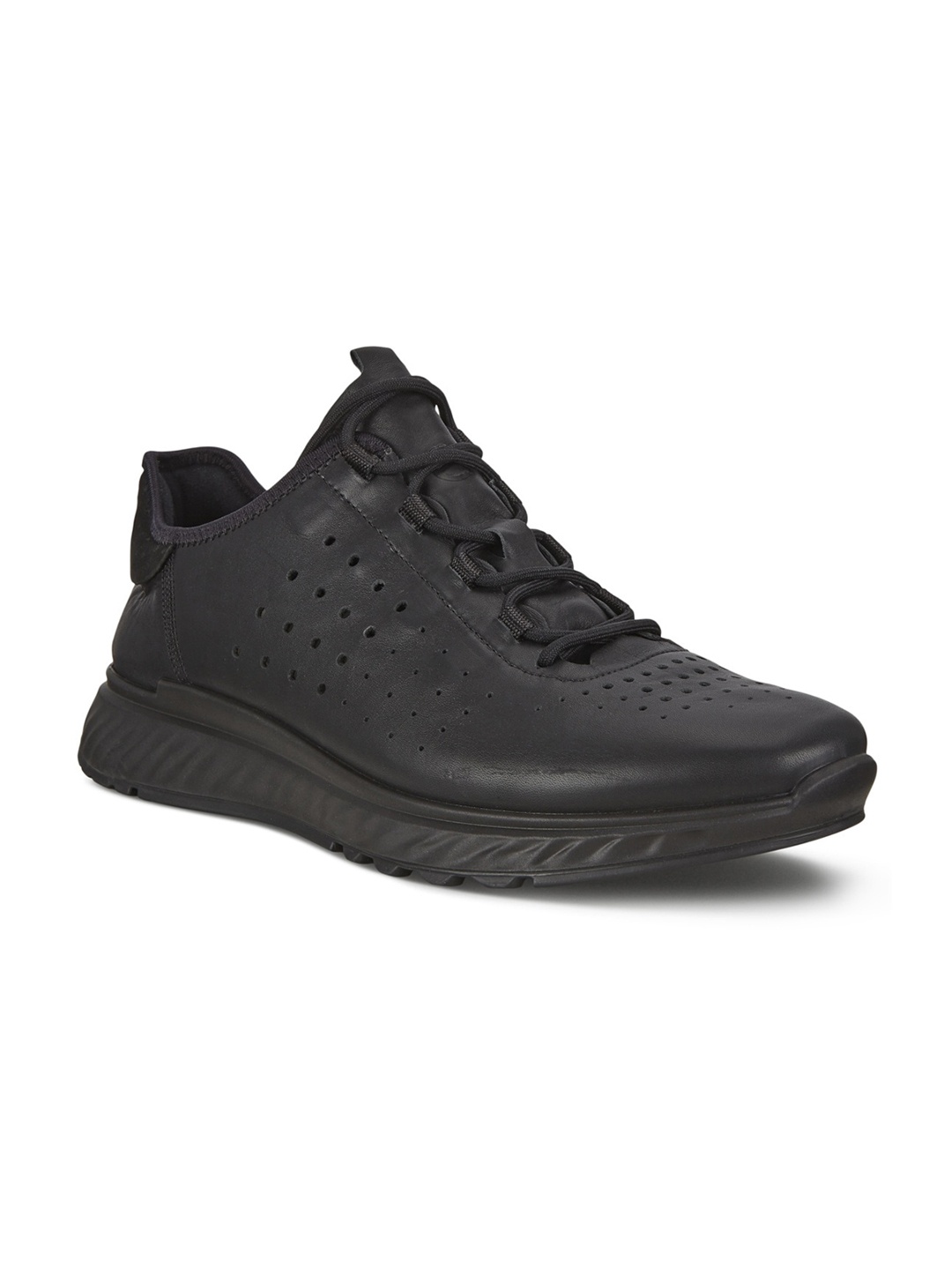 

ECCO Men Perforated Leather Sneakers, Black