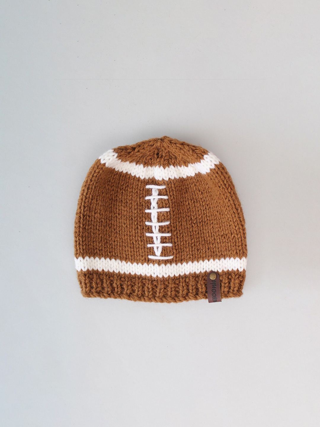 

Woonie Unisex Kids Baseball Pattern Knitted Acrylic Beanie, Brown