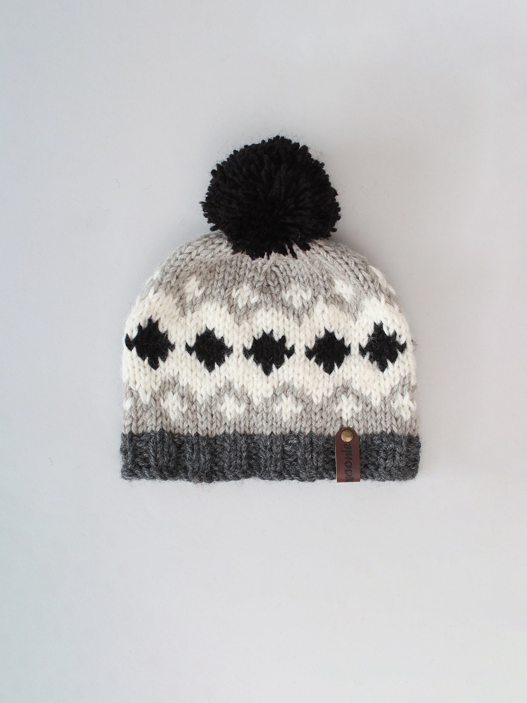 

Woonie Kids Self Design Acrylic Beanie, Grey