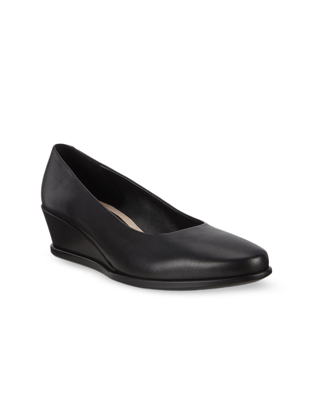 

ECCO Women Contemporary Black Leather Regular Heeled Loafers