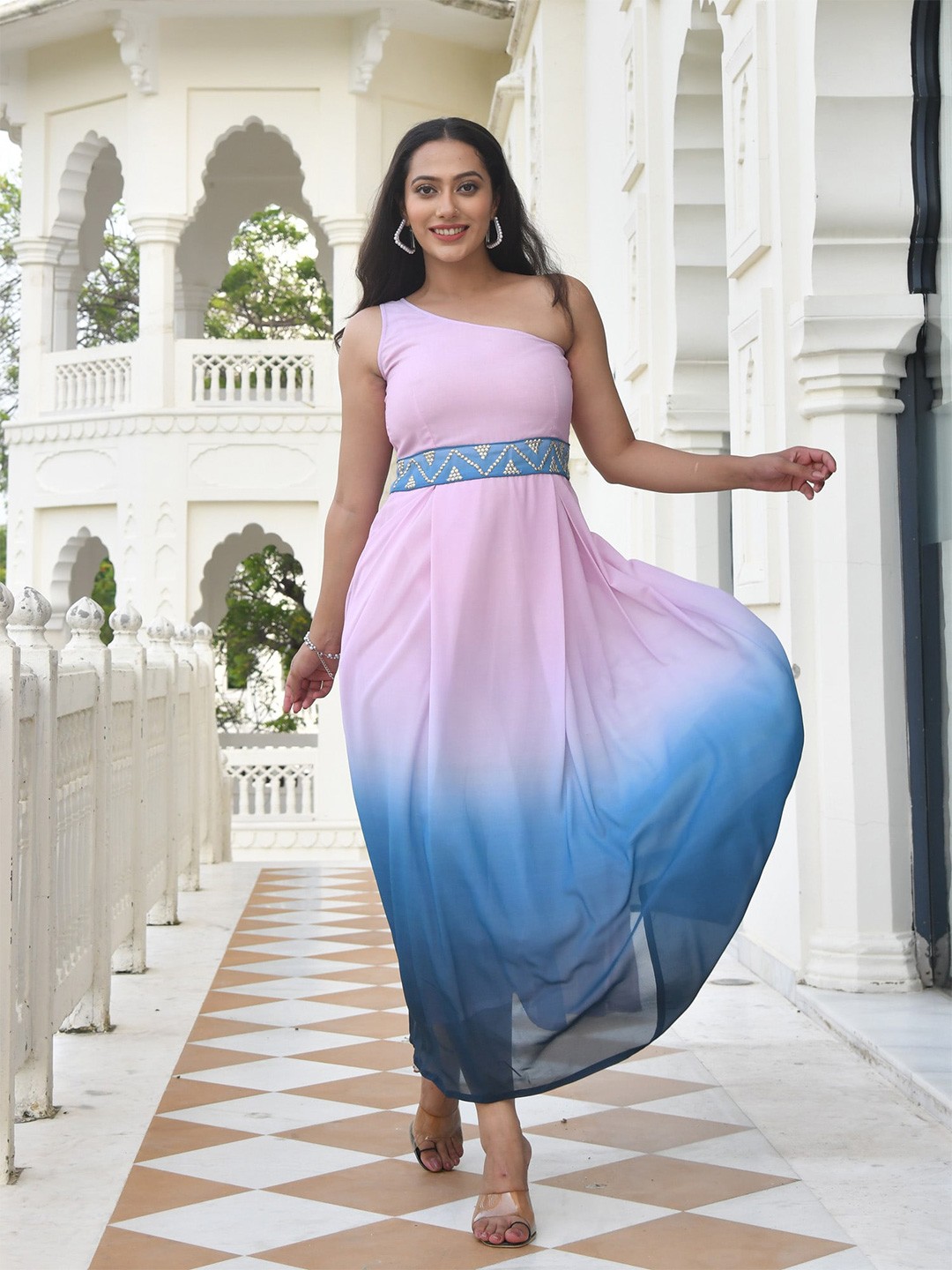 

Aaheli Tie & Dye Modal Maxi Dress, Pink