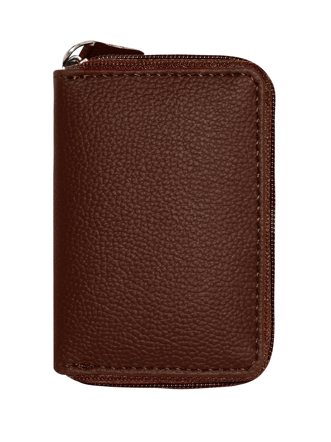 

GREEN DRAGONFLY Unisex Textured PU Zip Around Wallet, Coffee brown