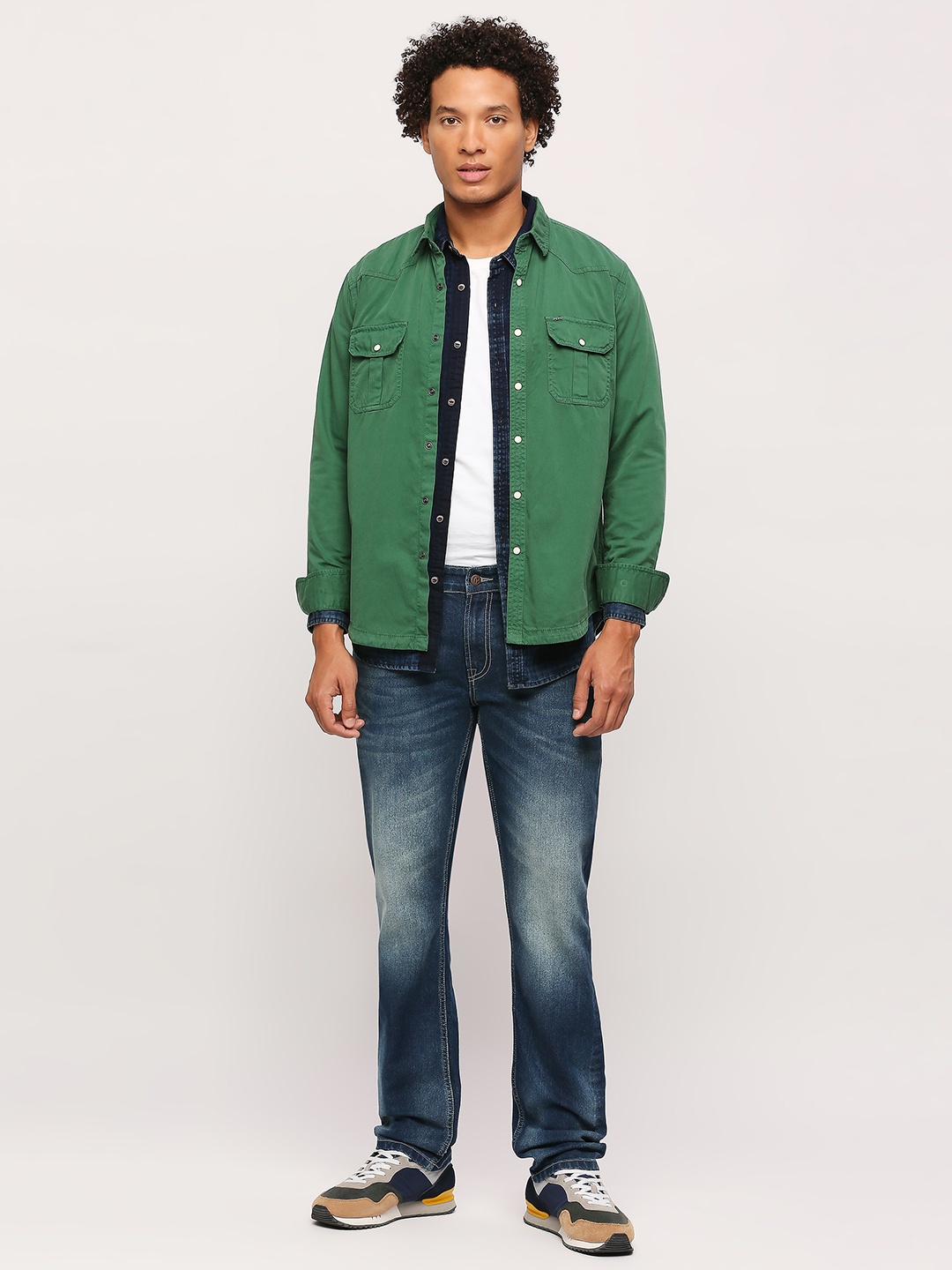 

Pepe Jeans Spread Collar Cotton Opaque Casual Shirt, Green