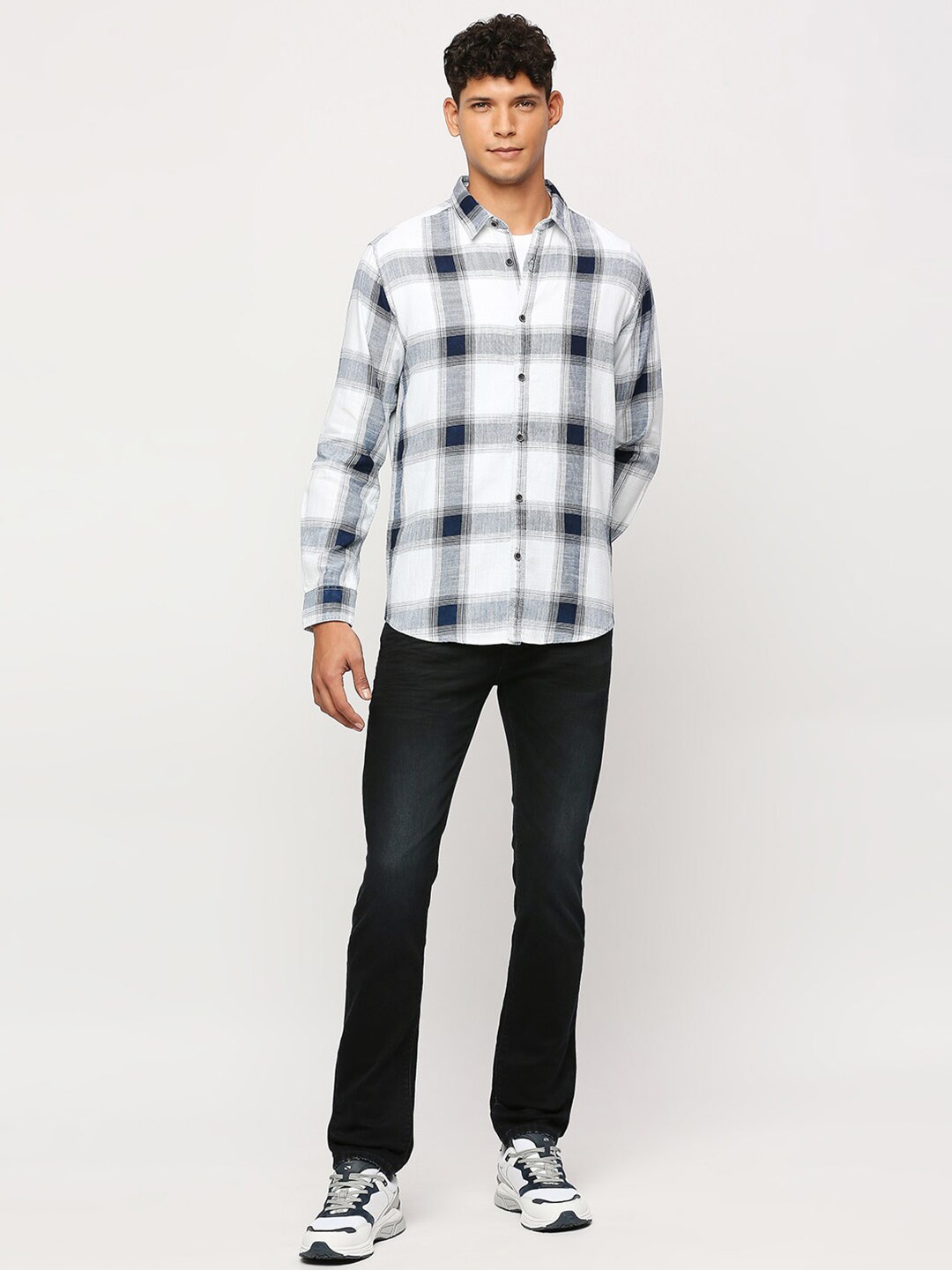 

Pepe Jeans Tartan Checks Cotton Casual Shirt, White