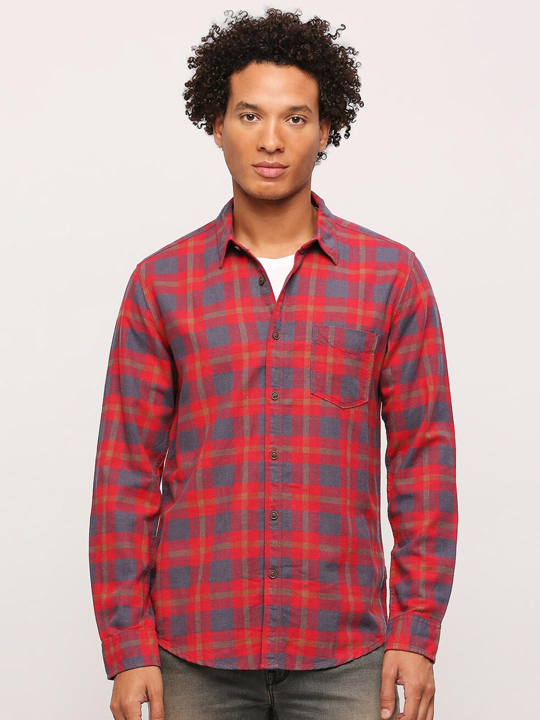 

Pepe Jeans Checked Opaque Casual Shirt, Red