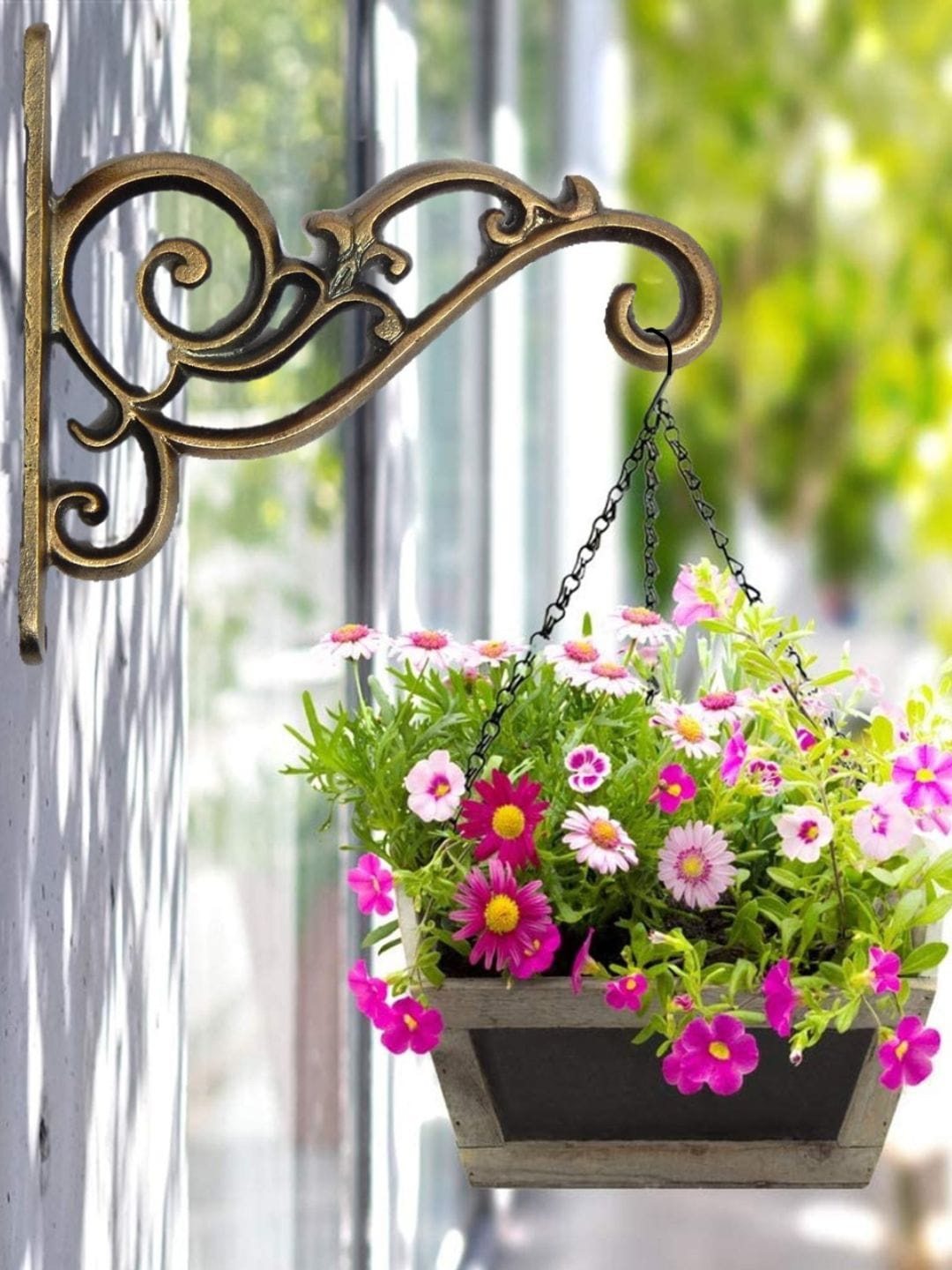 

ecofynd God Toned Hanging Plant Bracket Wall Hooks, Gold