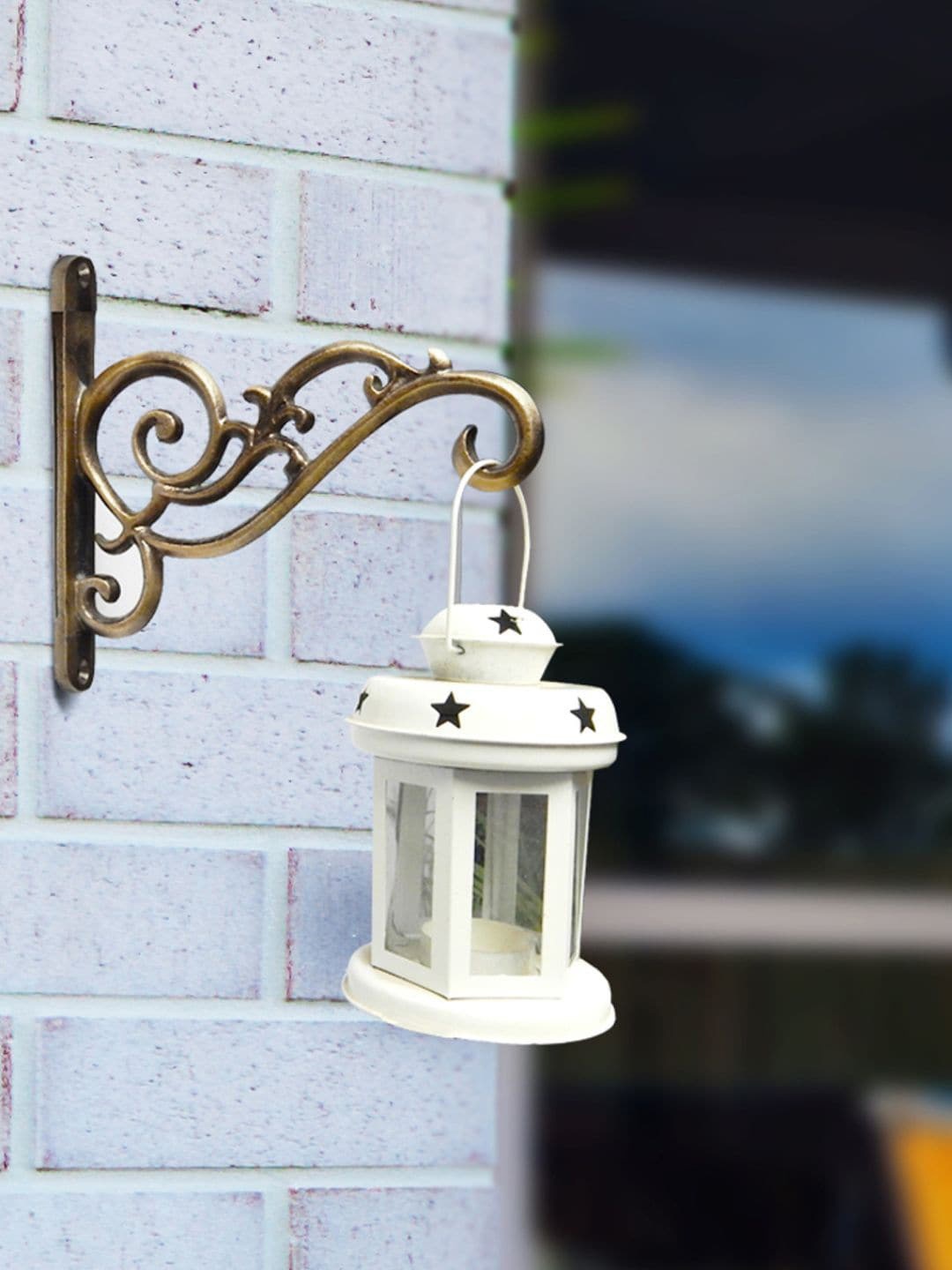 

ecofynd Gold Toned 2 Pieces Hanging Plant Bracket Wall Hooks