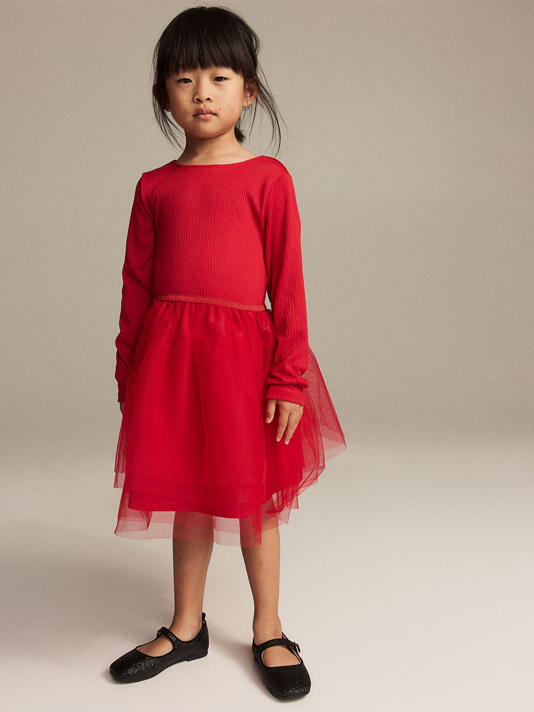 

H&M Girls Tulle-Skirt Dress, Red