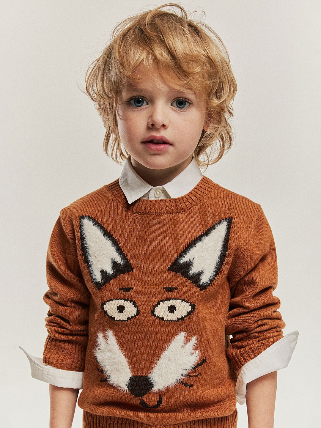 

H&M Boys Jacquard Knit Jumper, Brown