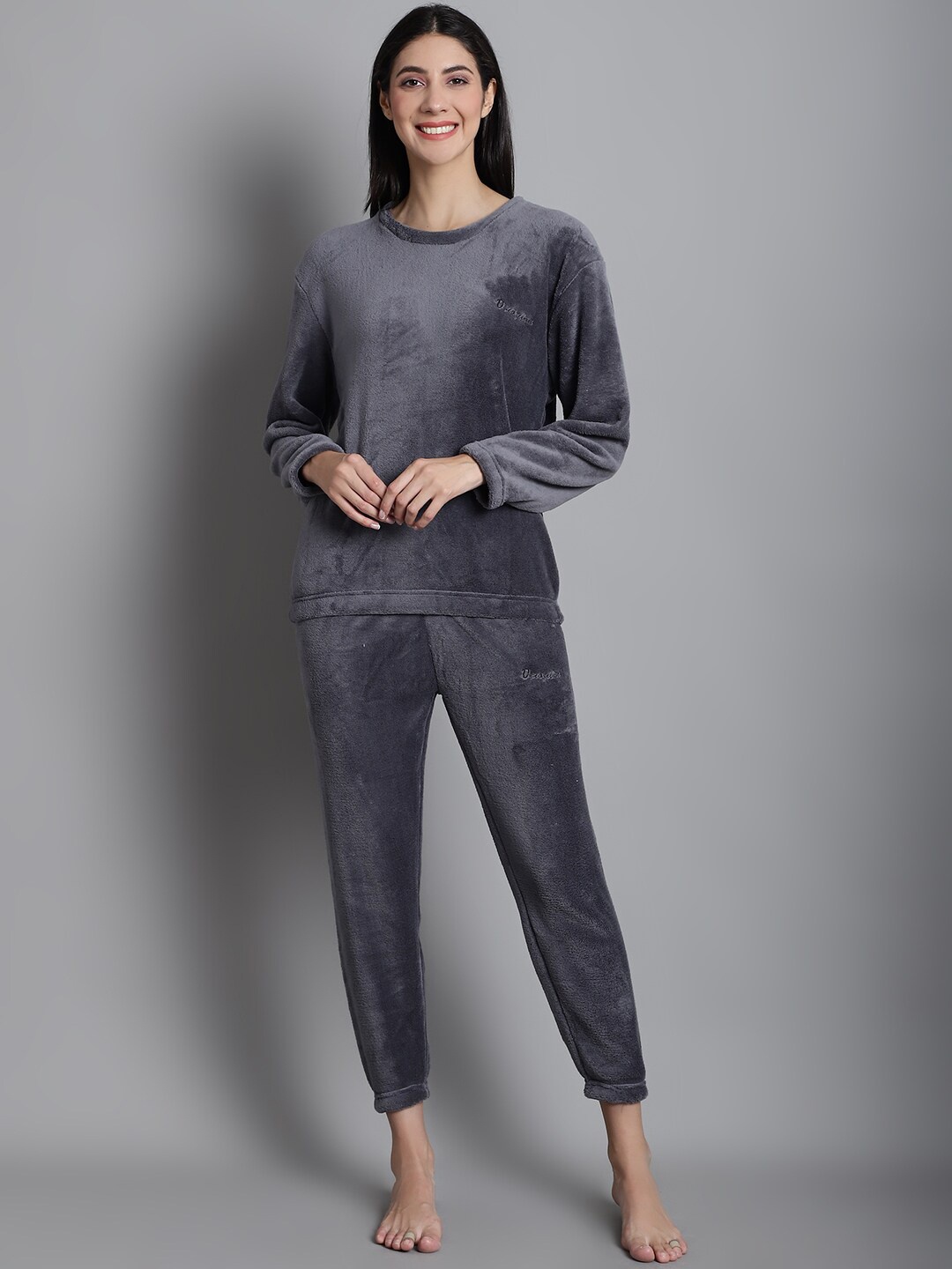 

Jinfo Round Neck Night Suit, Grey