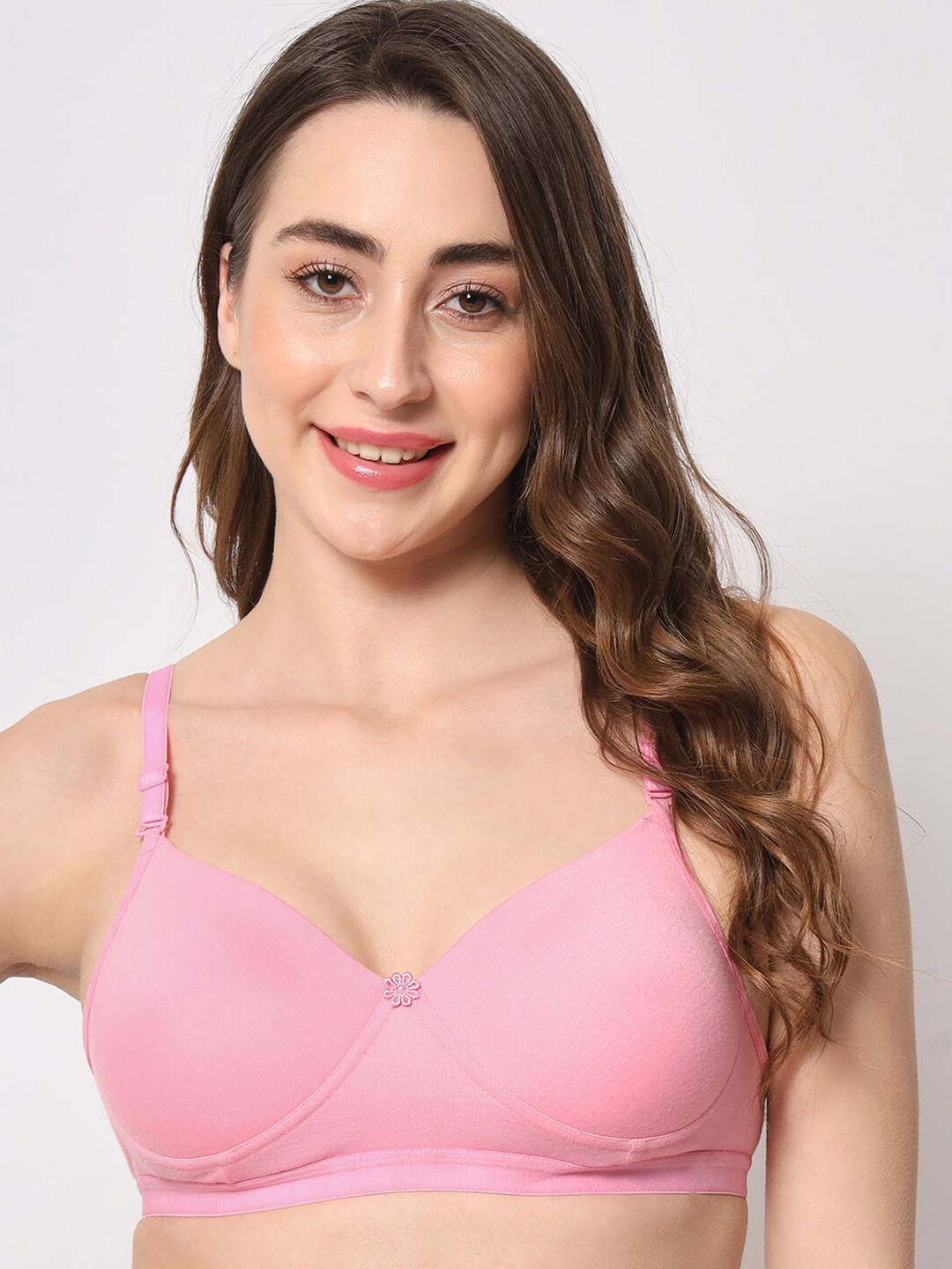 

BEWILD Full Coverage Heavily Padded Cotton Bra With Moisture Wicking, Pink