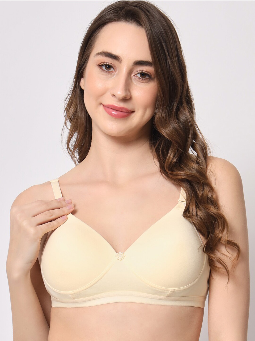 

BEWILD Full Coverage Non Padded Cotton Rapid-Dry Everyday Bra With Moisture Wicking, Beige