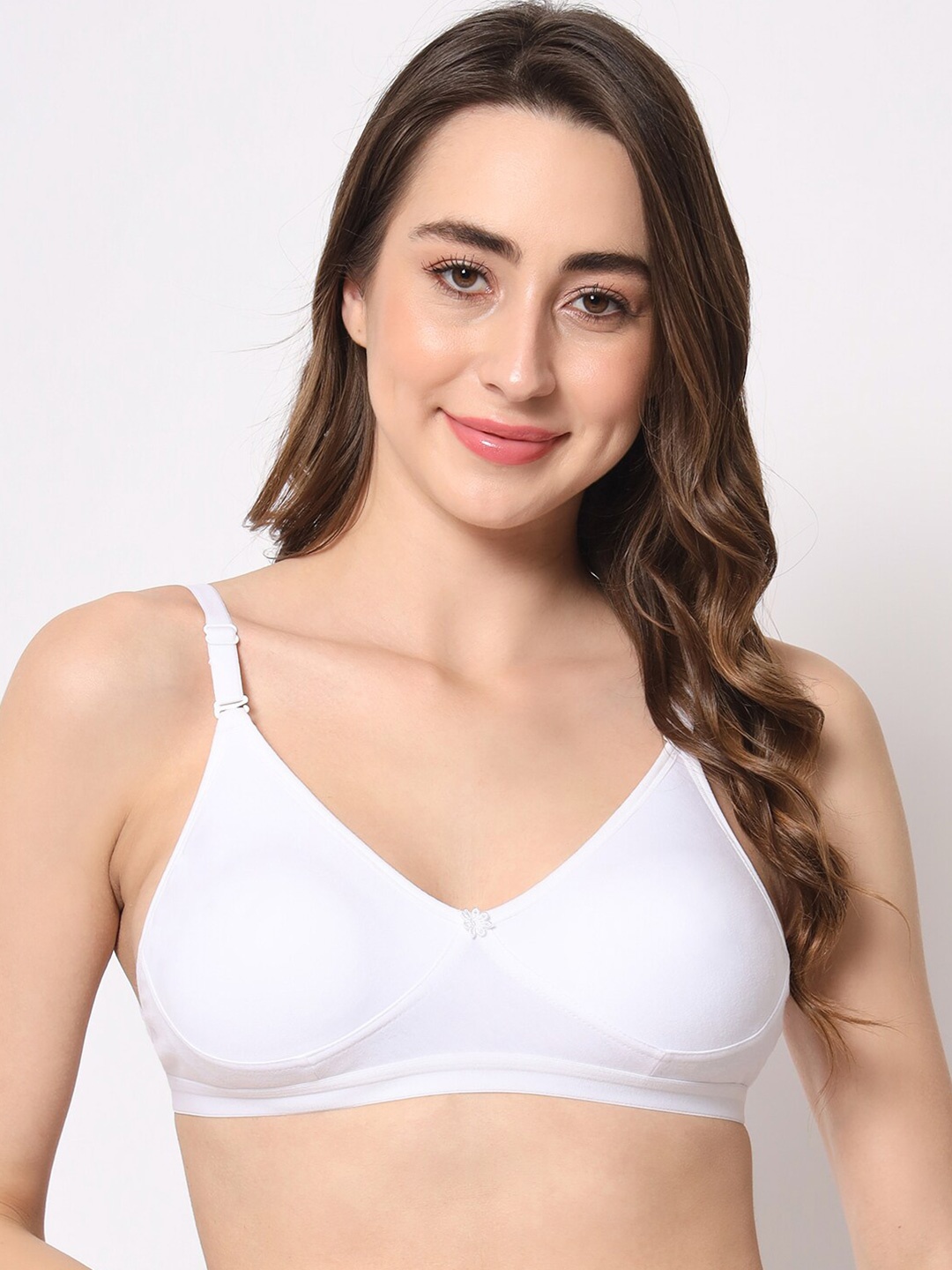 

BEWILD Full Coverage Non Padded Non-Wired Bra With Moisture Wicking, White