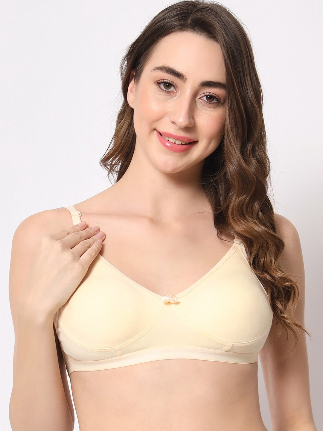 

BEWILD Full Coverage Non Padded Cotton Rapid-Dry Everyday Bra With Moisture Wicking, Beige