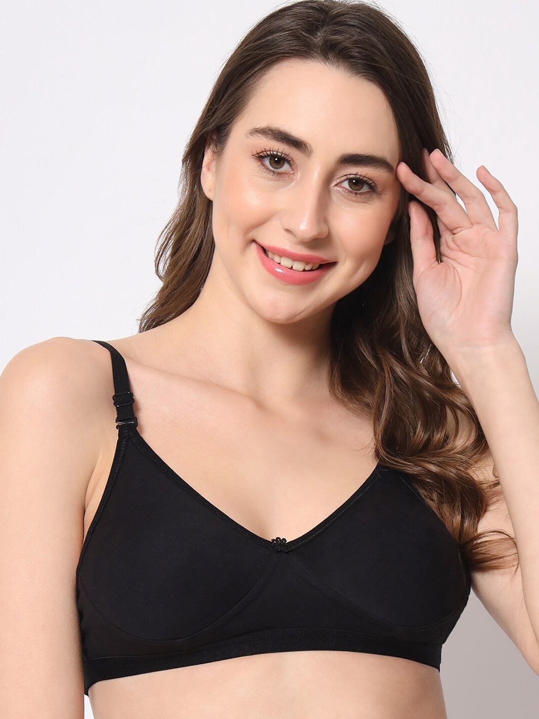 

BEWILD Full Coverage Non Padded Non-Wired Bra With Moisture Wicking, Black
