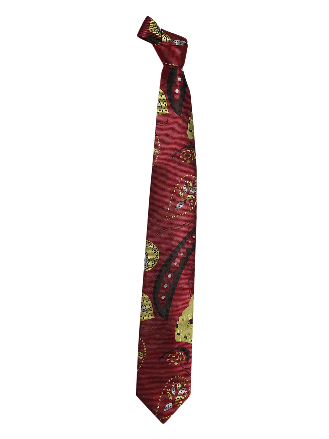 

Alvaro Castagnino Maroon Woven Design Skinny Tie
