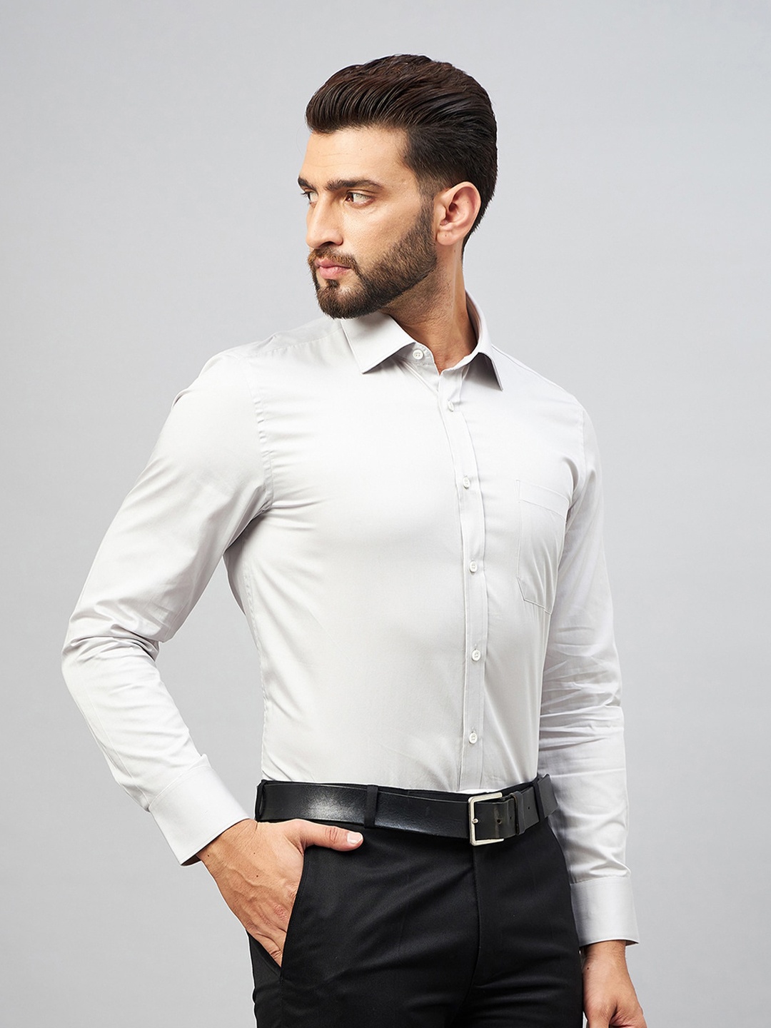 

LOUIS STITCH Comfort Cotton Formal Shirt, Silver