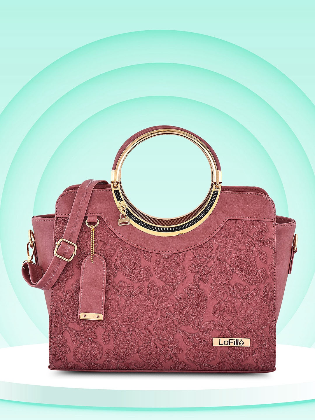 

LaFille Textured PU Shopper Handheld Bag, Rose