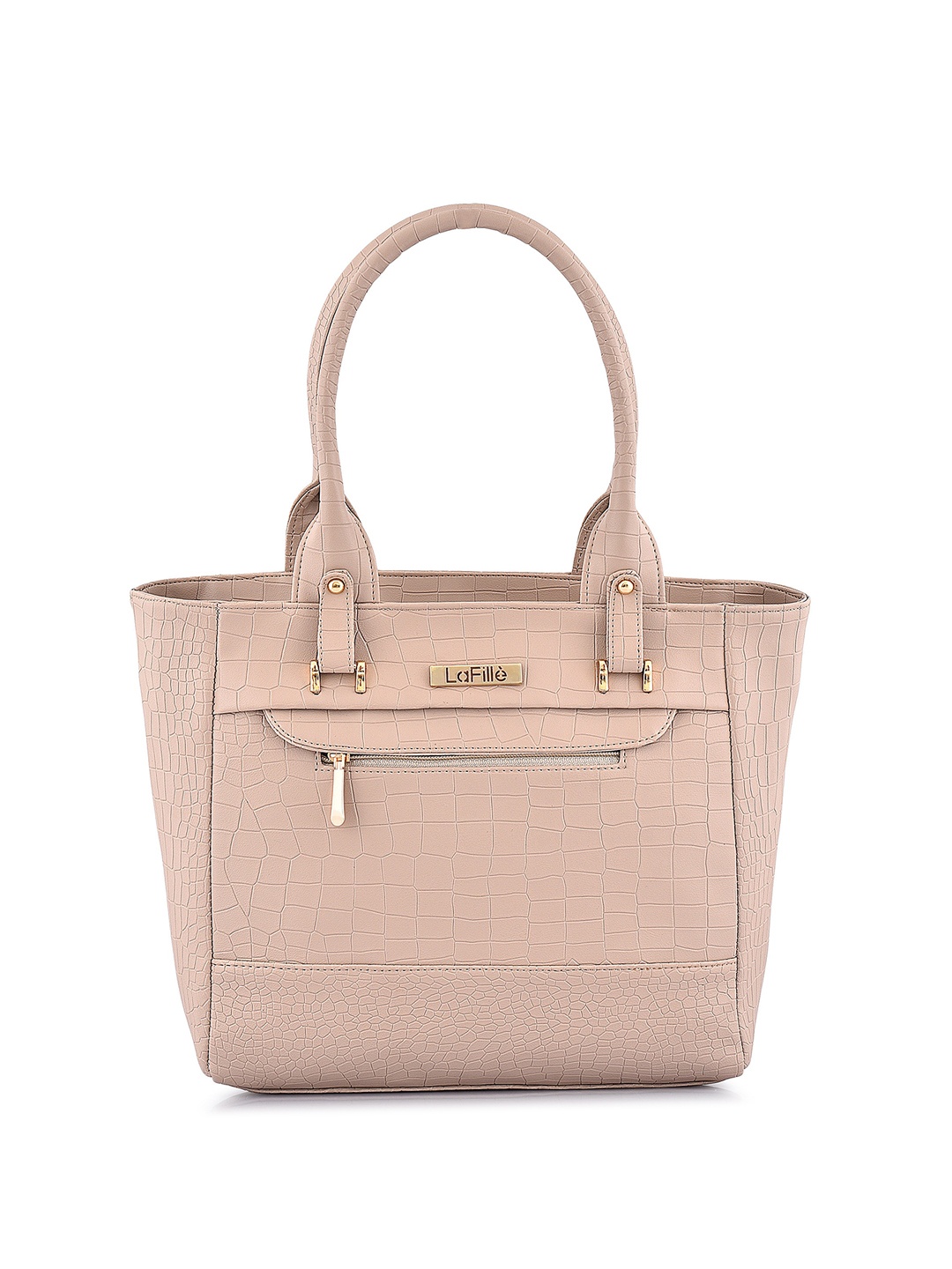 

LaFille Textured Structured Water Resistant Handheld Bag, Beige