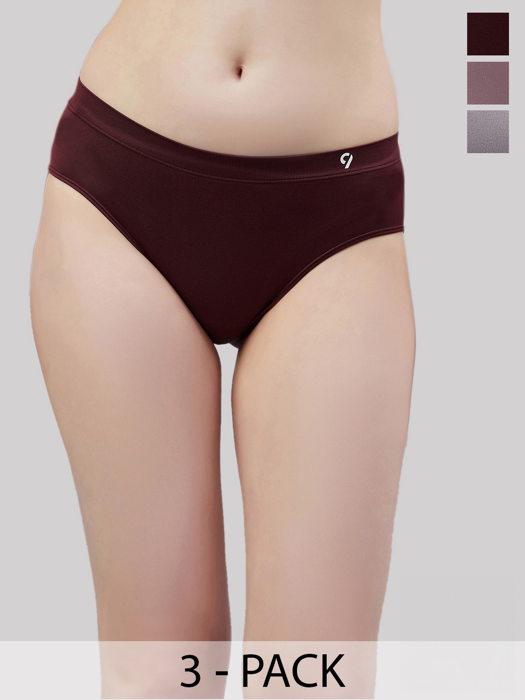 

C9 AIRWEAR Pack Of 3 Seamless Anti-Chafing Bikini Briefs, Mauve