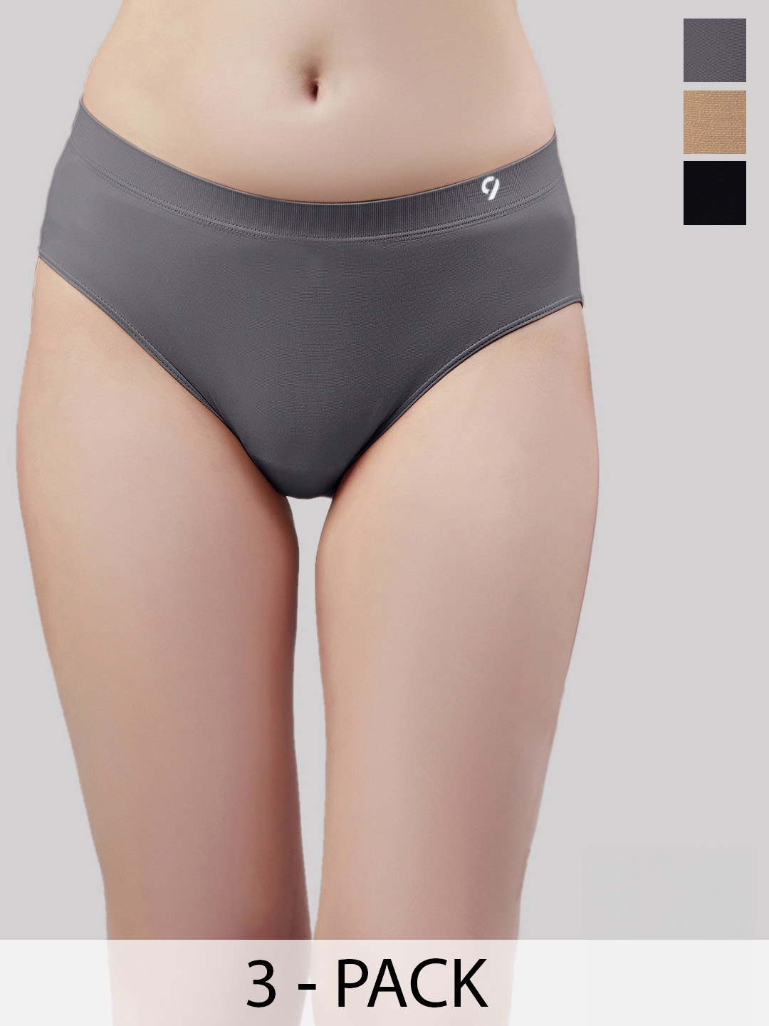 

C9 AIRWEAR Pack Of 3 Seamless Bikini Briefs, Grey