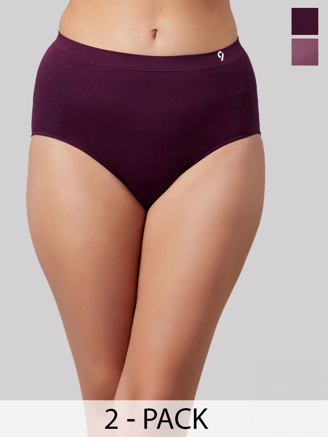 

C9 AIRWEAR Pack Of 2 High Rise Seamless Hipster Briefs M1191_PACK2, Purple