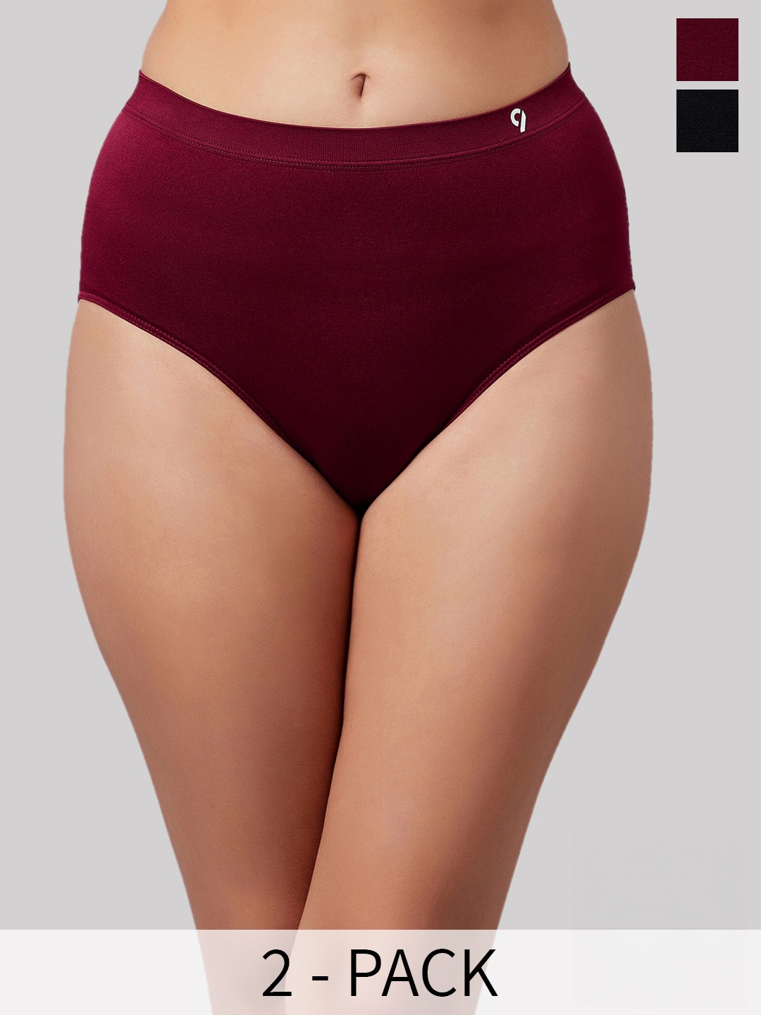 

C9 AIRWEAR Pack Of 2 High Rise Seamless Hipster Briefs M1190_PACK6, Maroon