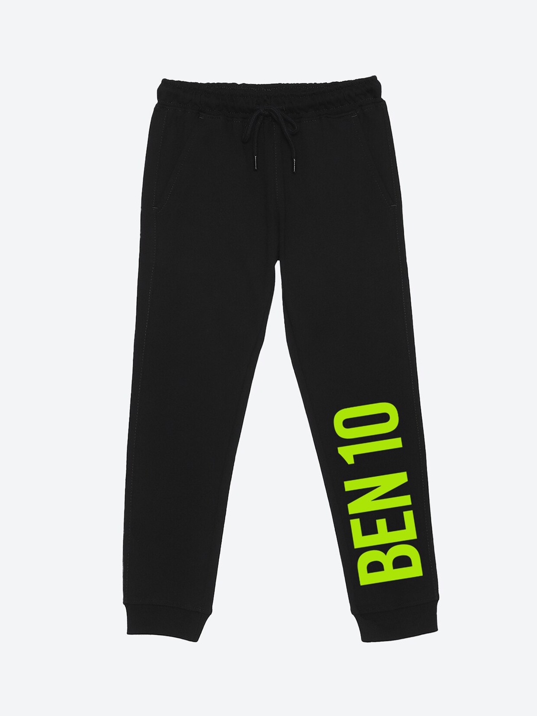 

YK Warner Bros Boys Ben 10 Typography Printed Joggers, Black