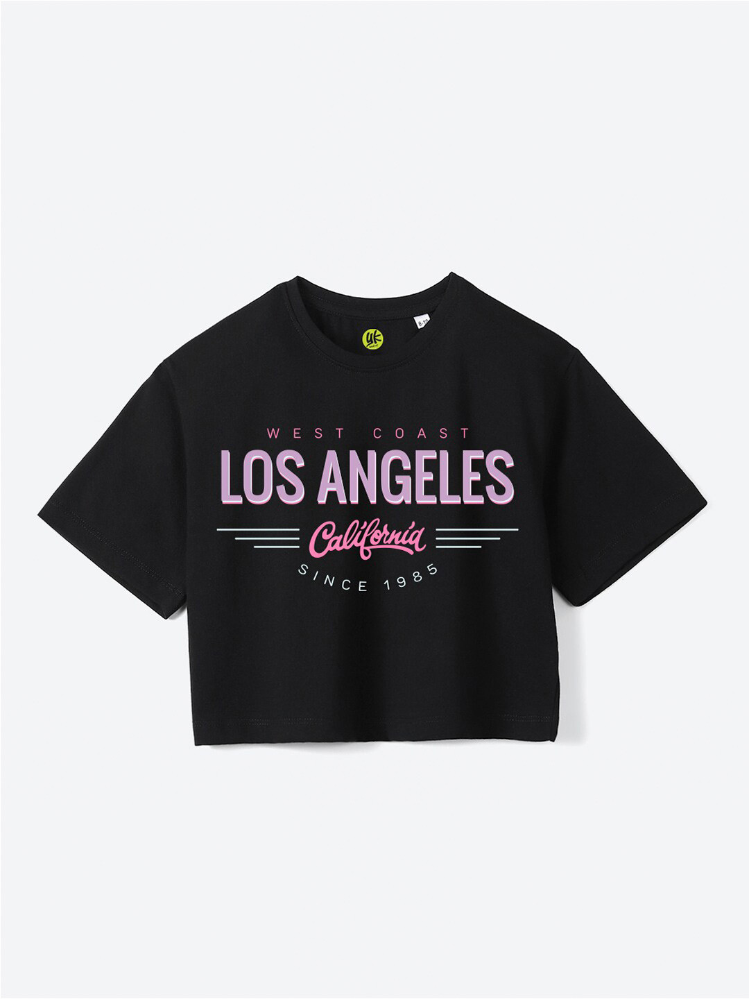 

YK Girls Typography Printed Pure Cotton T-Shirt, Black