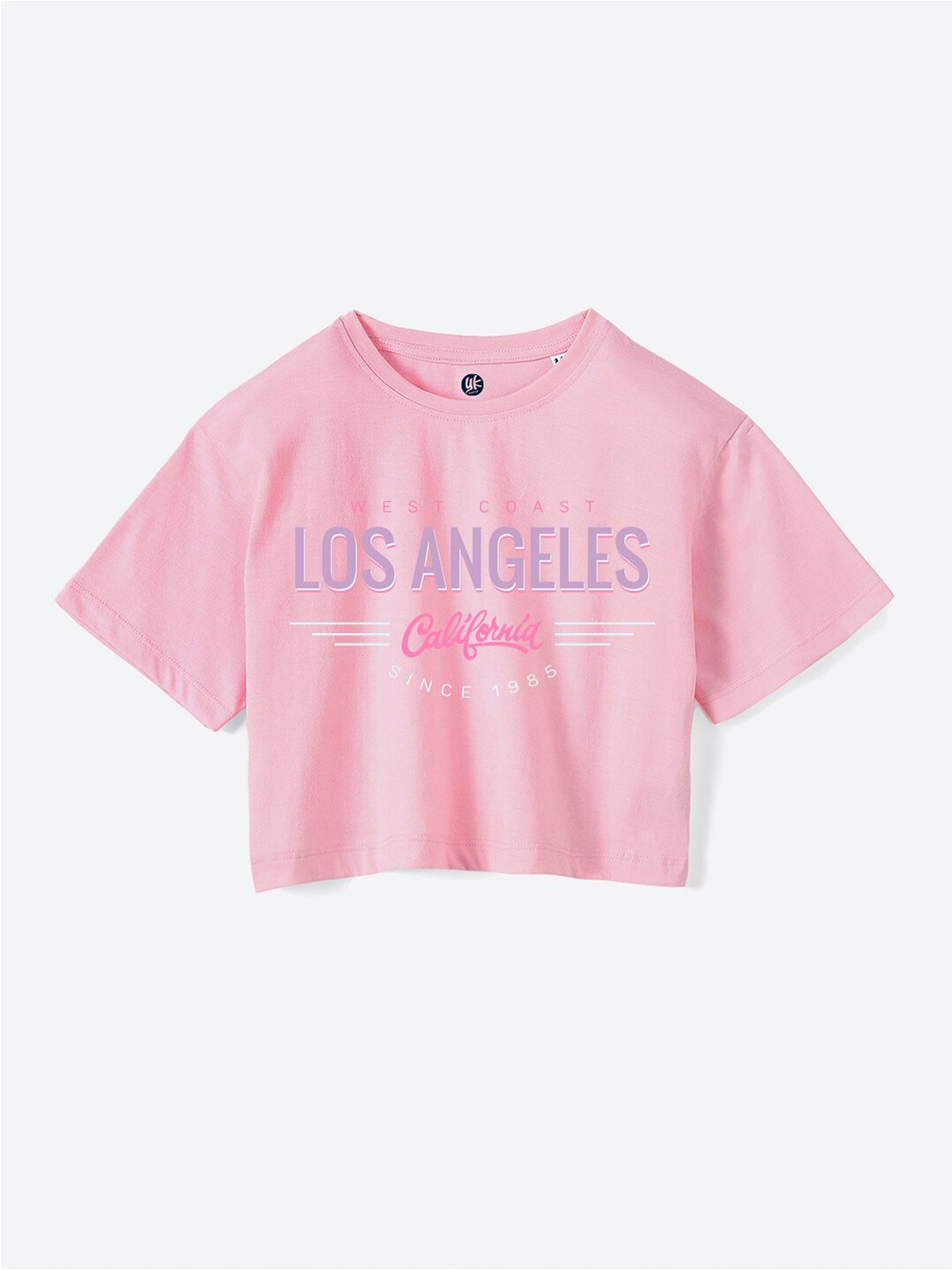 

YK Girls Typography Printed Pure Cotton T-Shirt, Pink