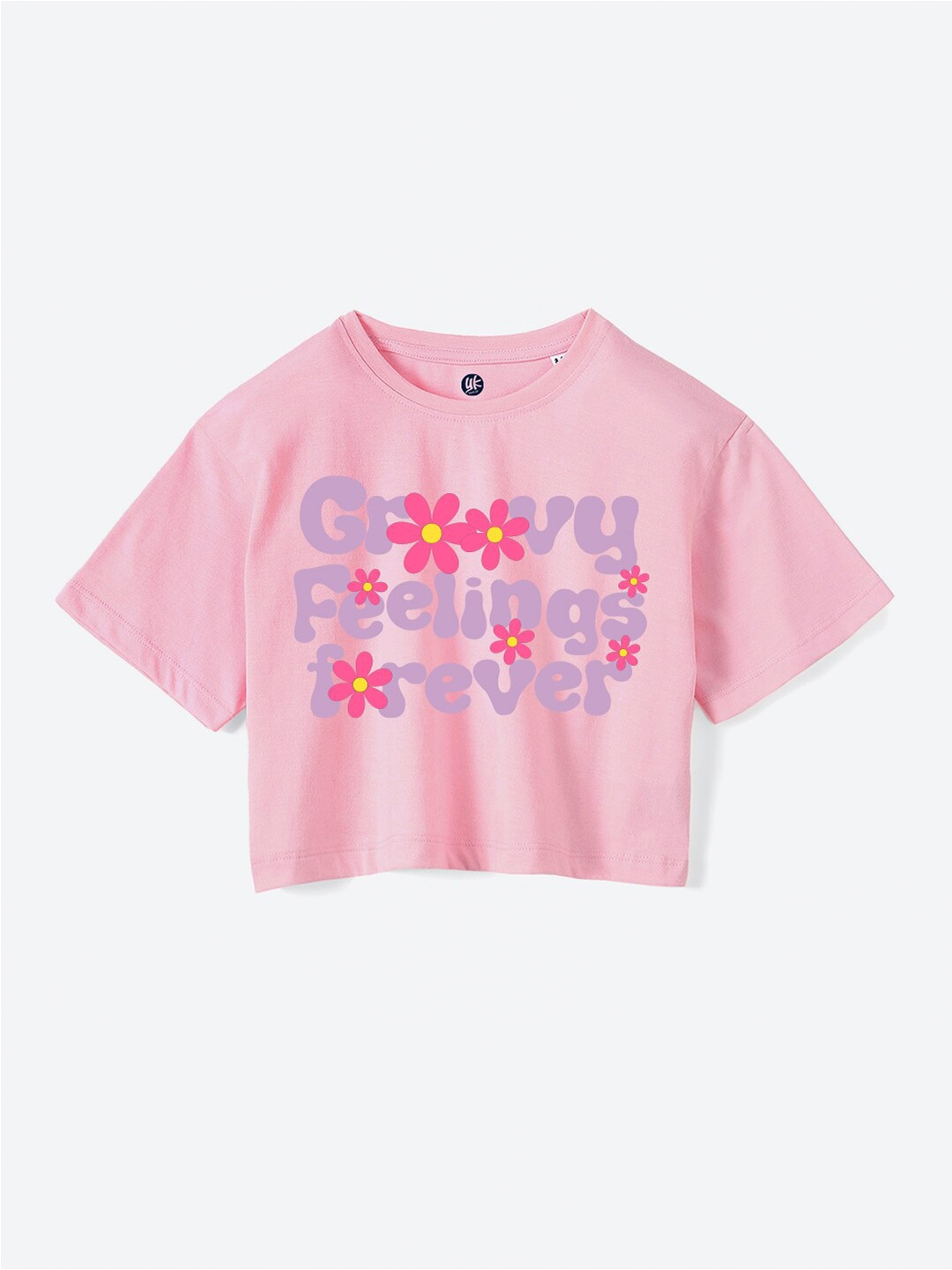 

YK Girls Typography Printed Pure Cotton T-Shirt, Pink