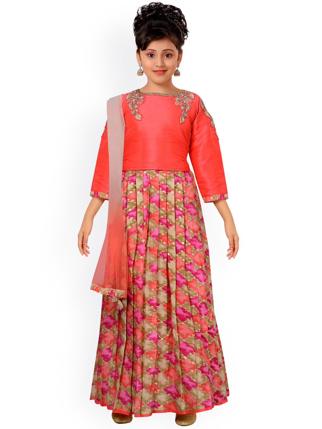

ADIVA Pink Ready to Wear Lehenga & Blouse with Dupatta