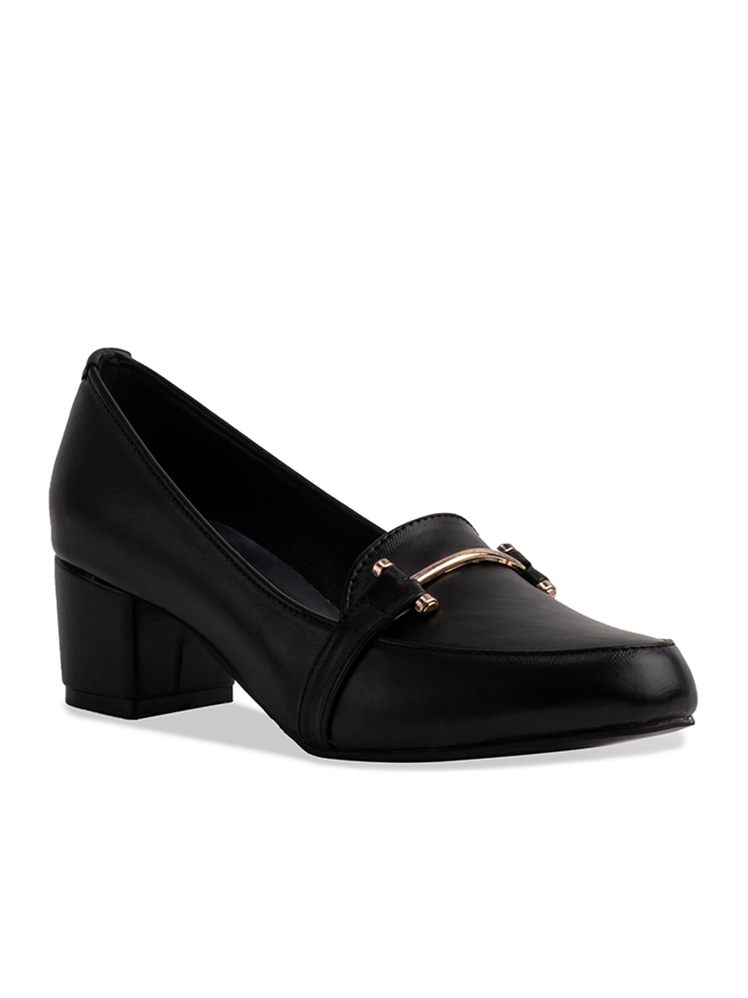 

ERIDANI Riley Embellished Work Block Pumps, Black