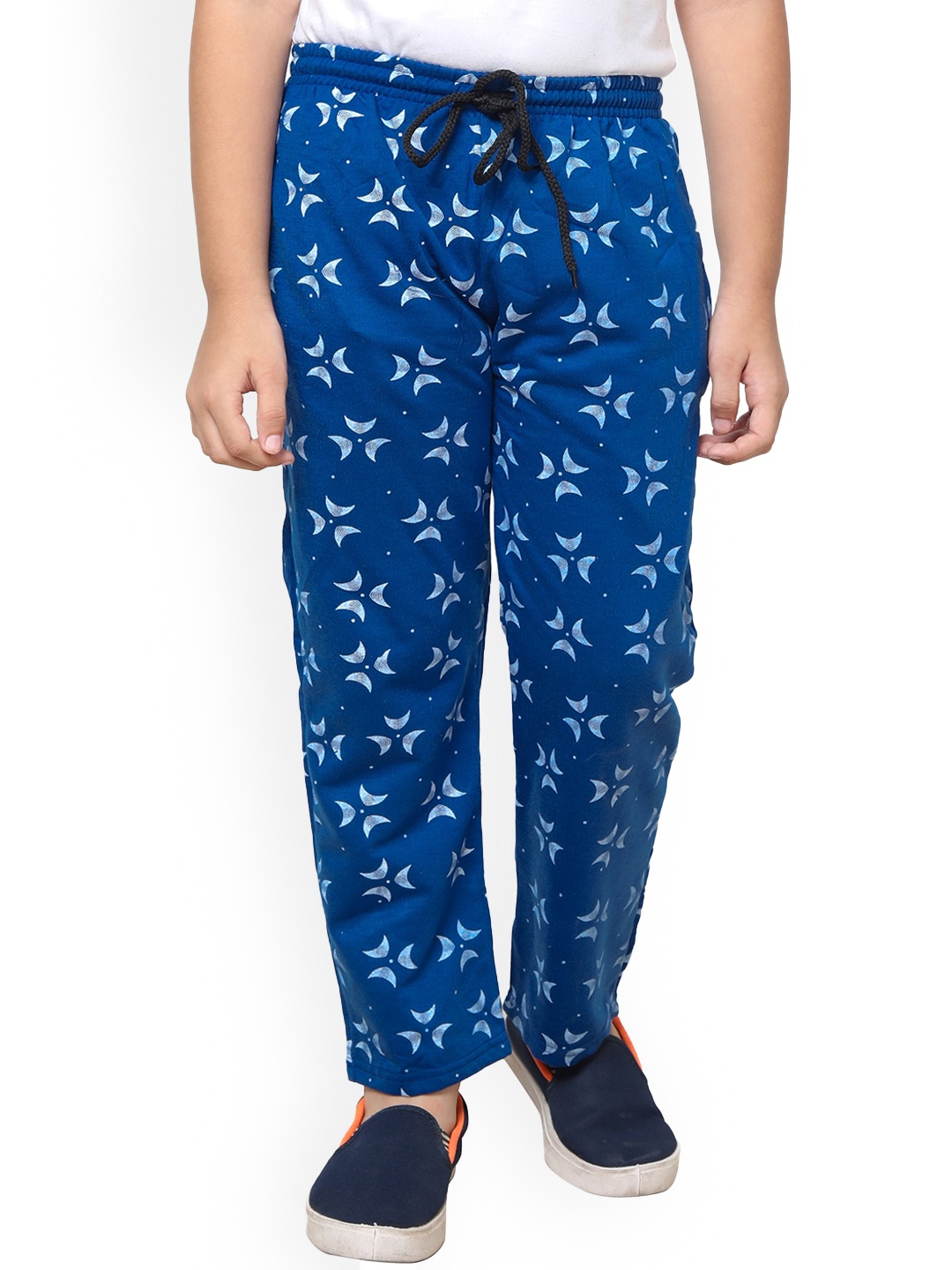 

IndiWeaves Boys Abstract Printed Fleece Track Pants, Blue