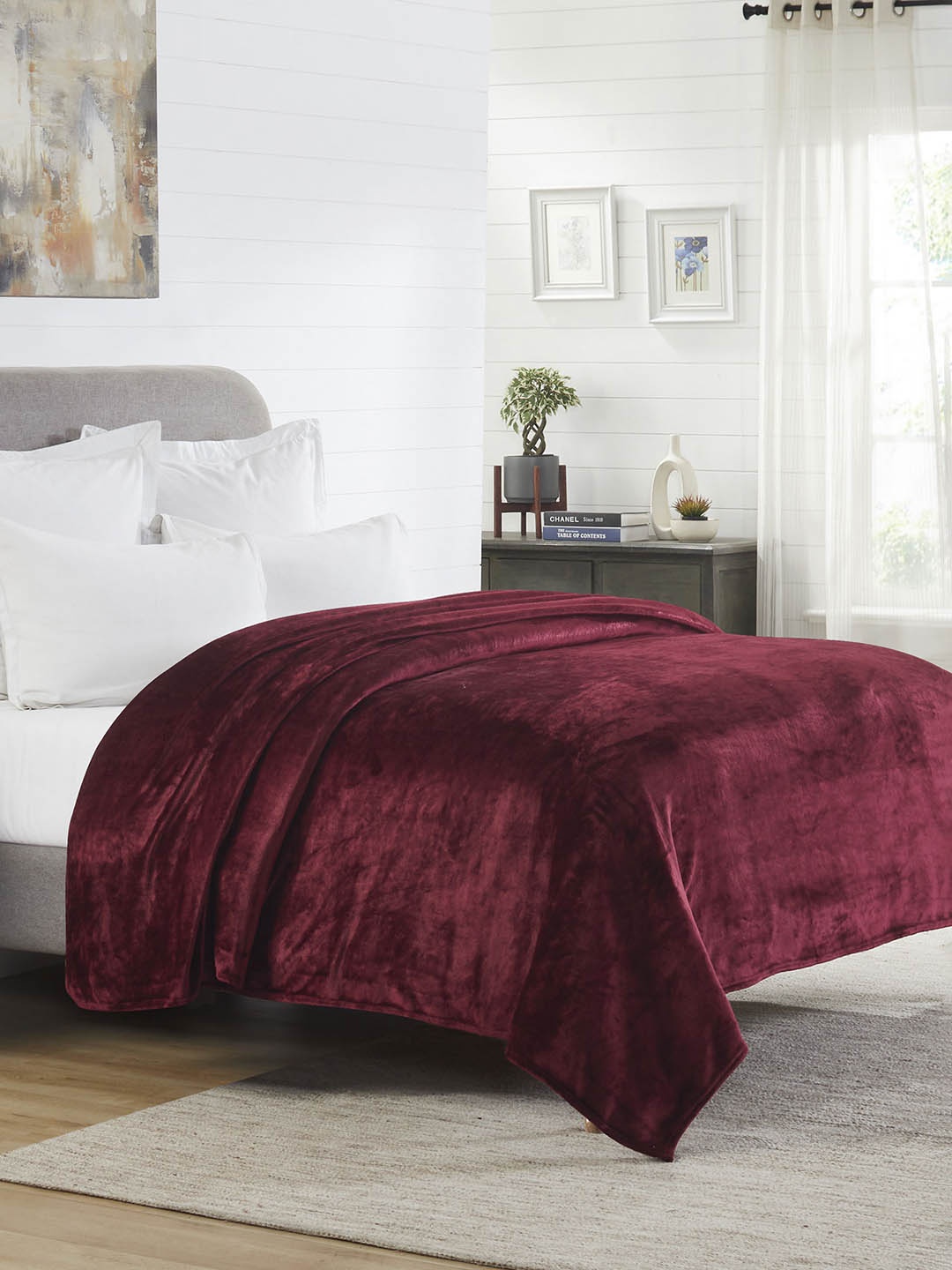 

MYTRIDENT Purple Microfiber AC Room Double Bed Blanket