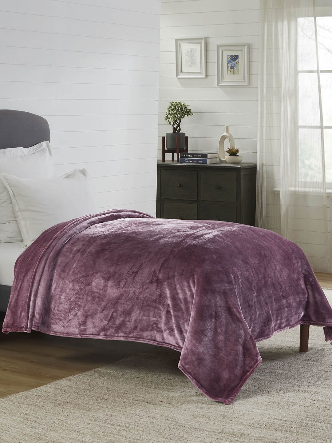 

MYTRIDENT Purple Microfiber AC Room Single Bed Blanket