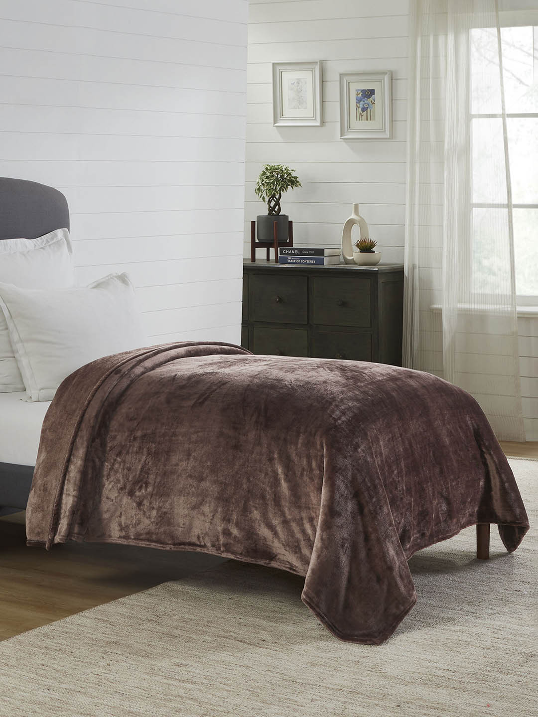 

MYTRIDENT Brown Microfiber AC Room Single Bed Blanket