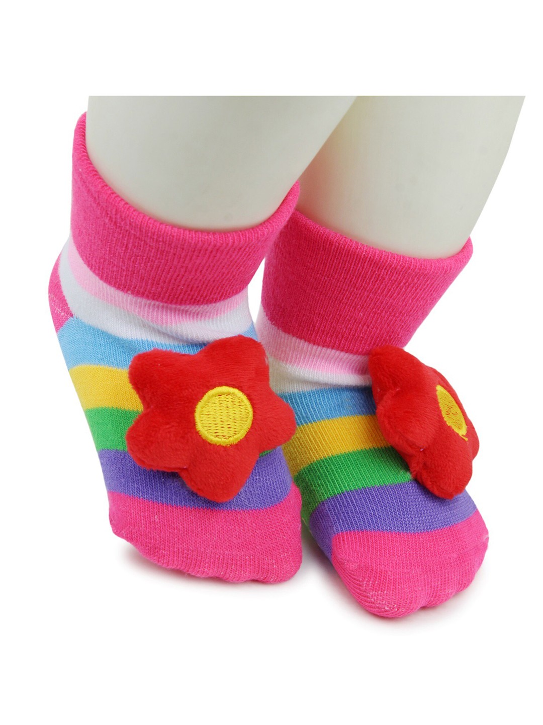 

BAESD Infants Patterned Anti-Skid Cotton Ankle Length Socks, Pink