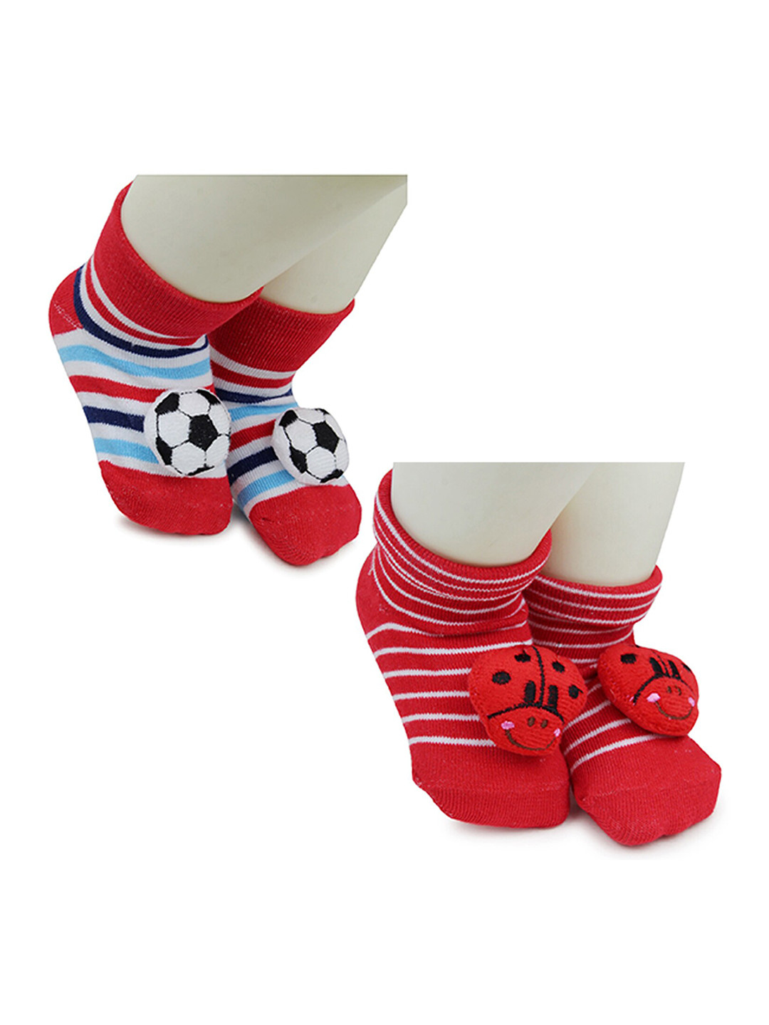 

BAESD Infants Pack Of 2 Patterned Ankle Length Socks, Red