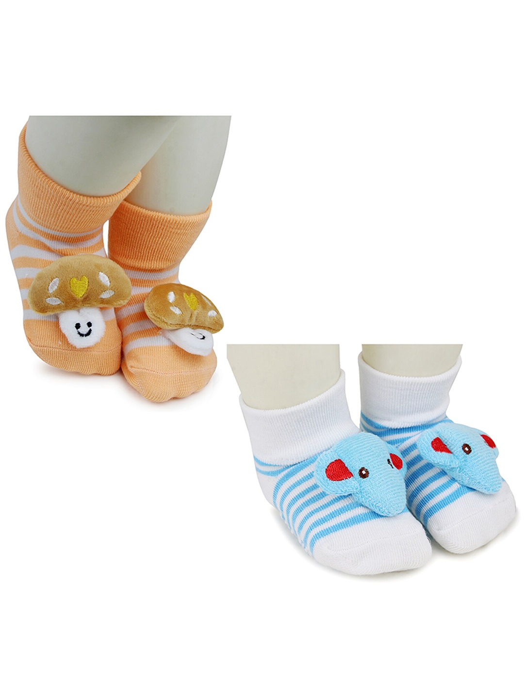 

BAESD Infants Pack Of 2 Patterned Ankle Length Socks, Orange