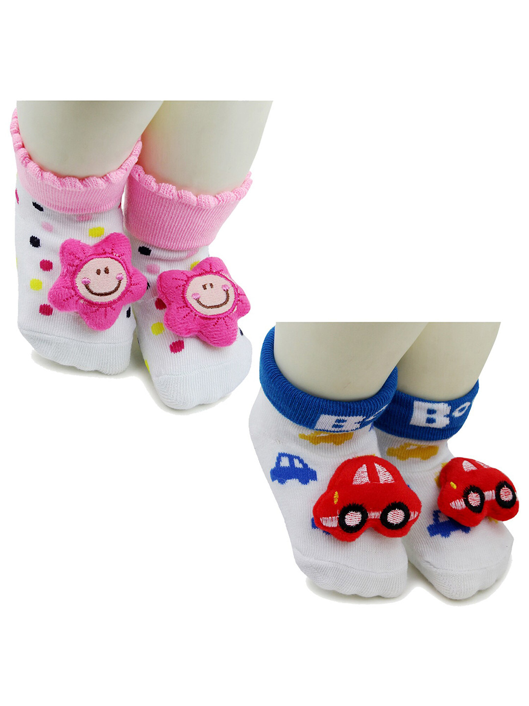 

BAESD Infants Pack Of 2 Patterned Ankle Length Socks, Pink