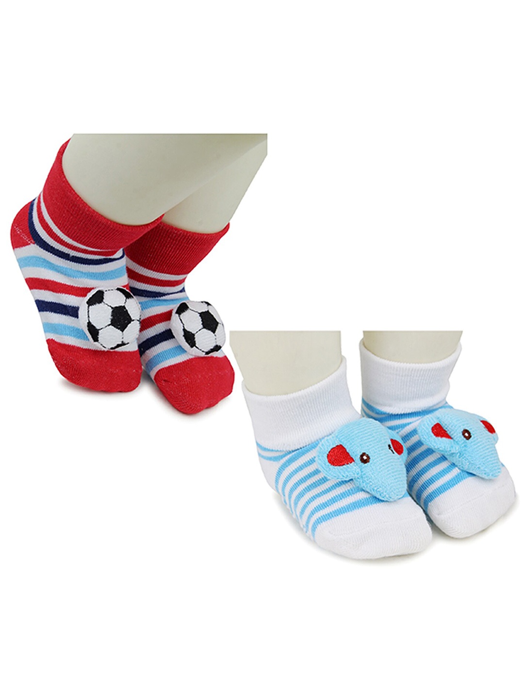 

BAESD Infants Pack Of 2 Patterned Ankle Length Socks, Red